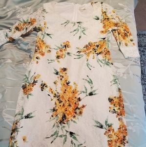 Eva mendes white floral lace dress